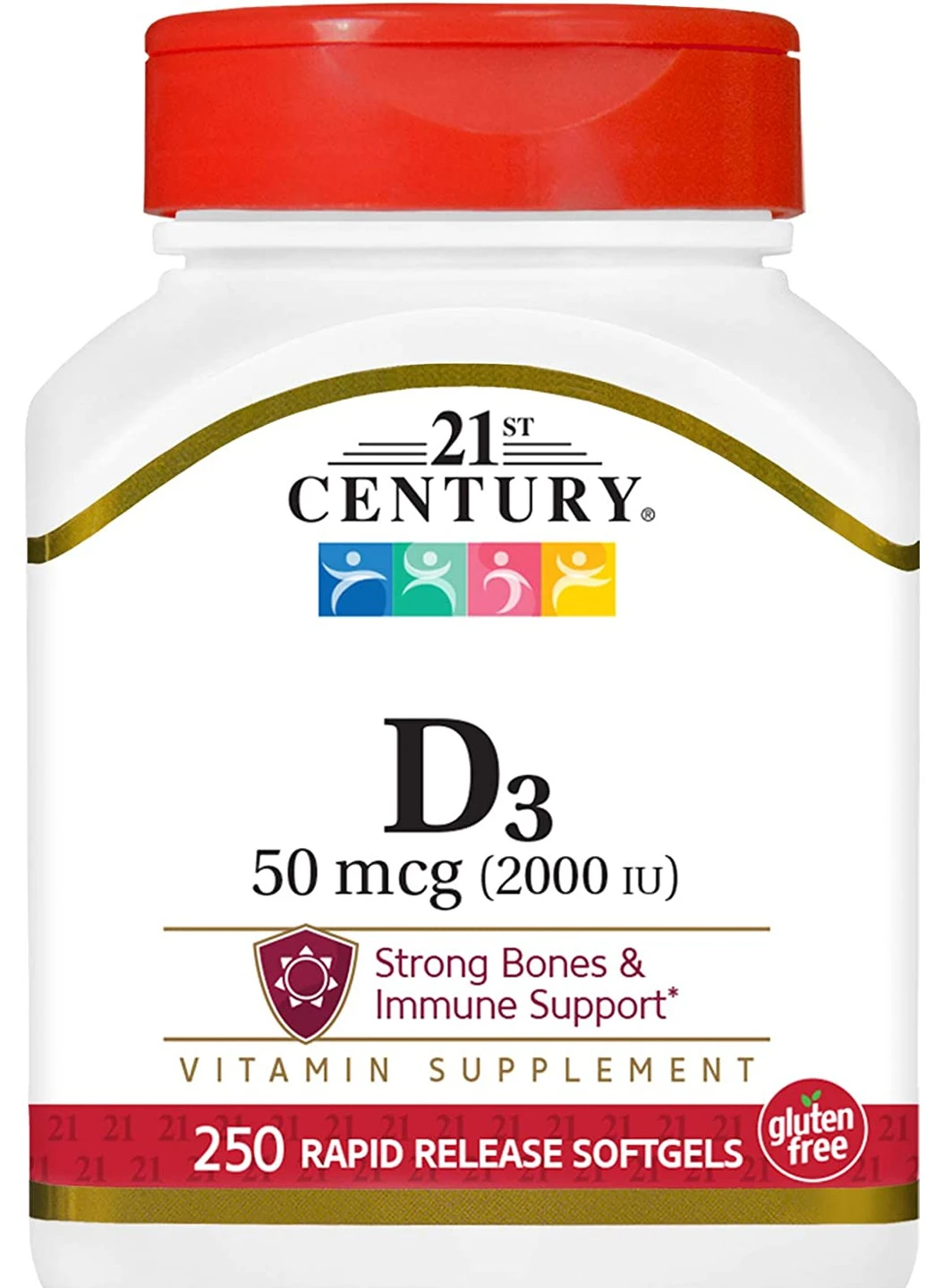 Вітамін Д Vitamin D3 2000 IU 250 sgels 21st Century (254325714)