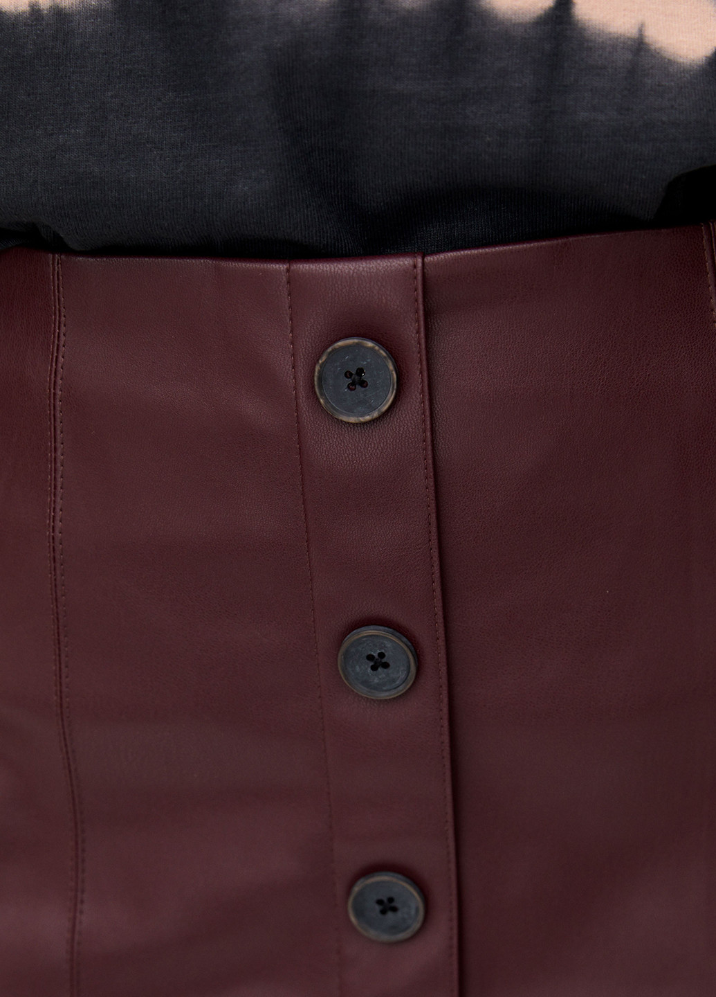 Бордовая кэжуал однотонная юбка Pull & Bear