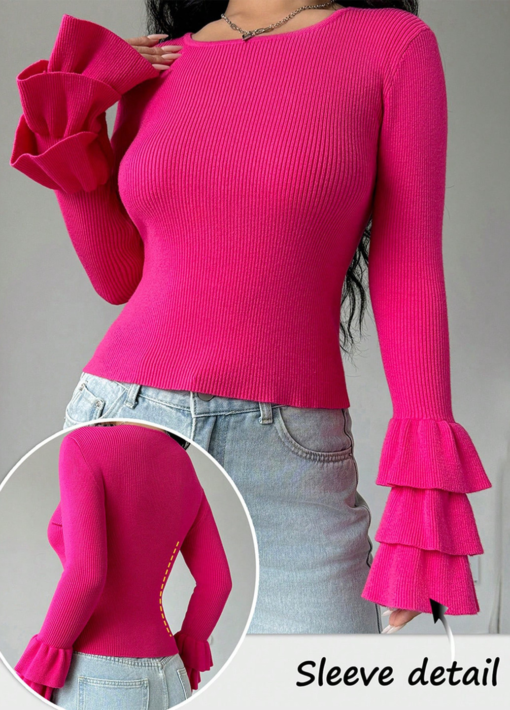 Розовый демисезонный свитер SHEIN