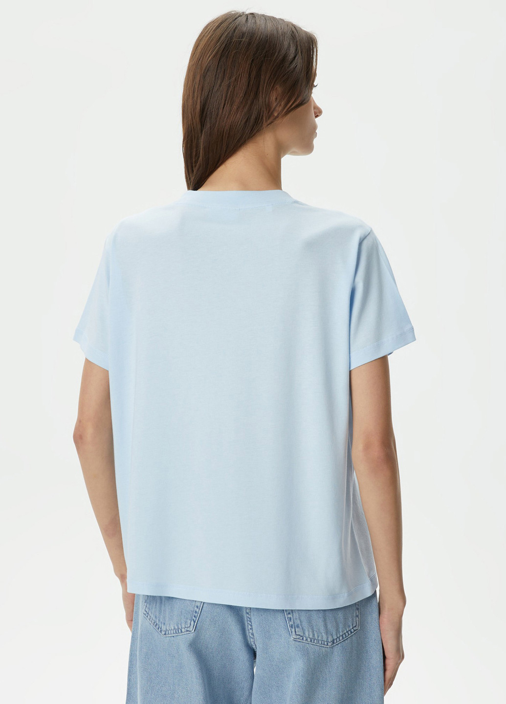 Блакитна літня футболка Lacoste LOOSE FIT