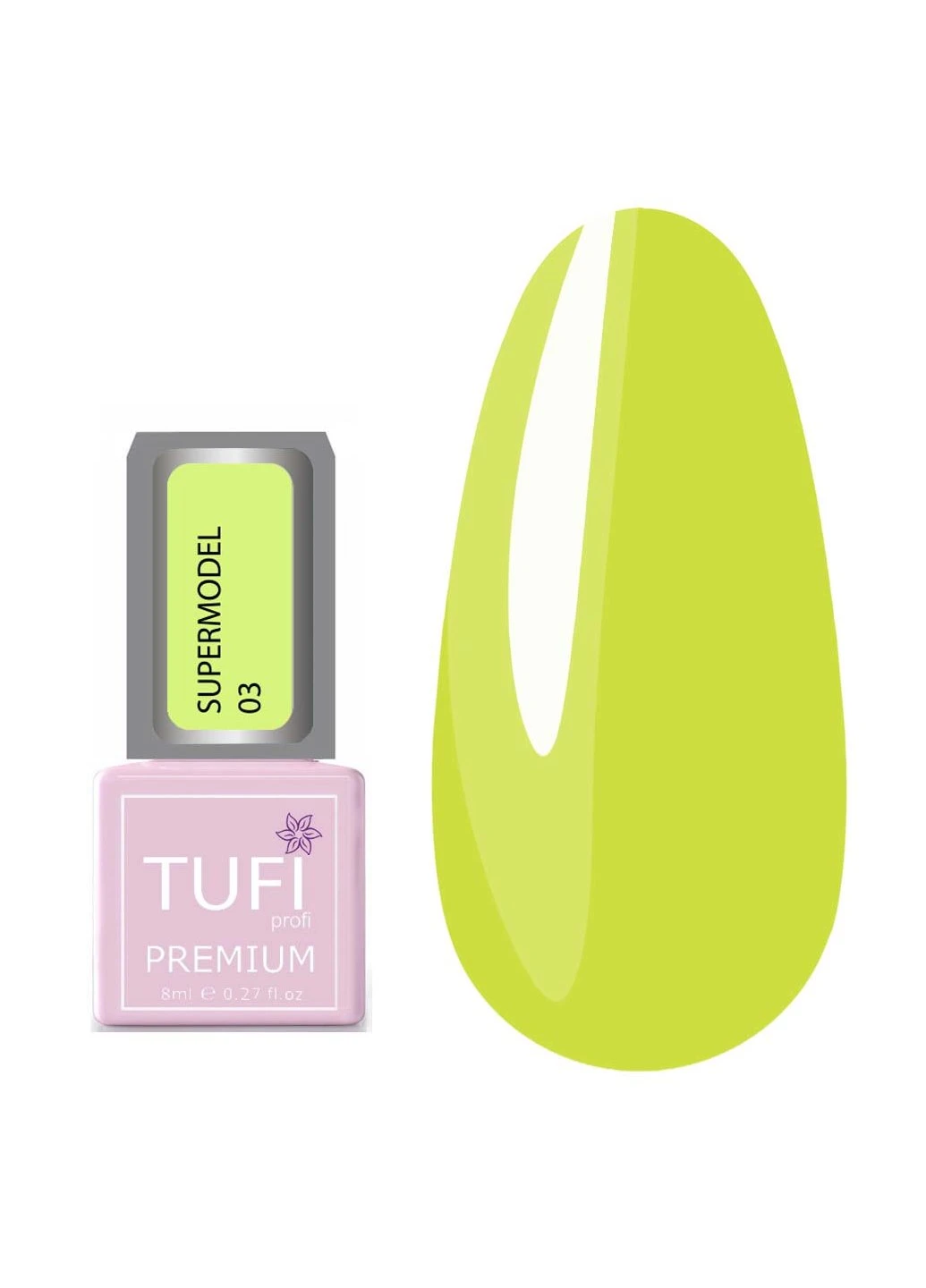 Гель-лак PREMIUM Supermodel 03 Клаудіа неоновий 8мл Tufi Profi 0 (239833566)