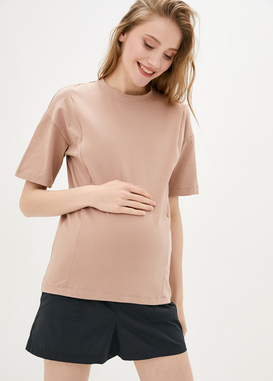 Кавова всесезон футболка для годуючих та вагітних матусь Sorelle База
