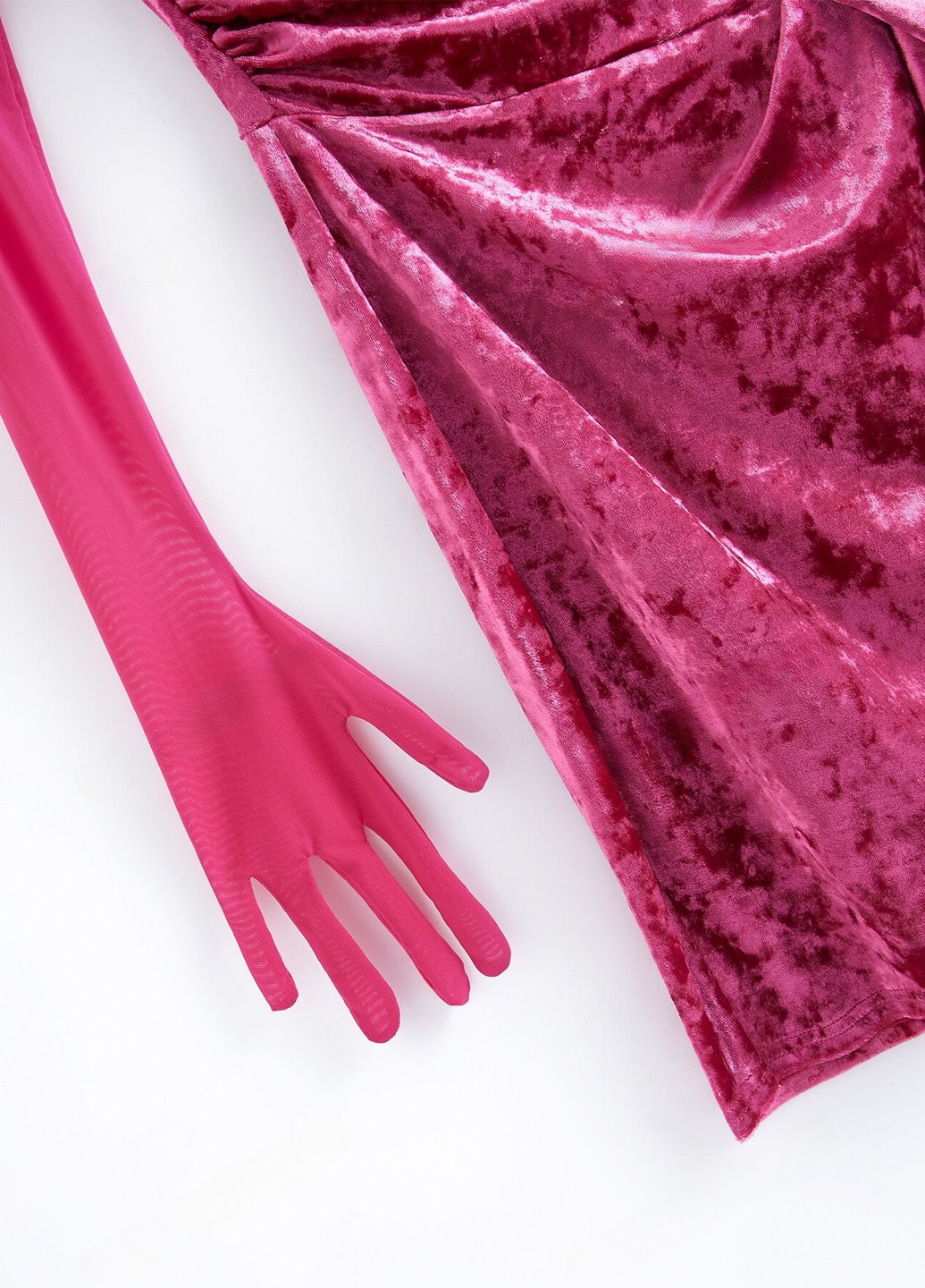 Розовое коктейльное платье футляр SHEIN однотонное