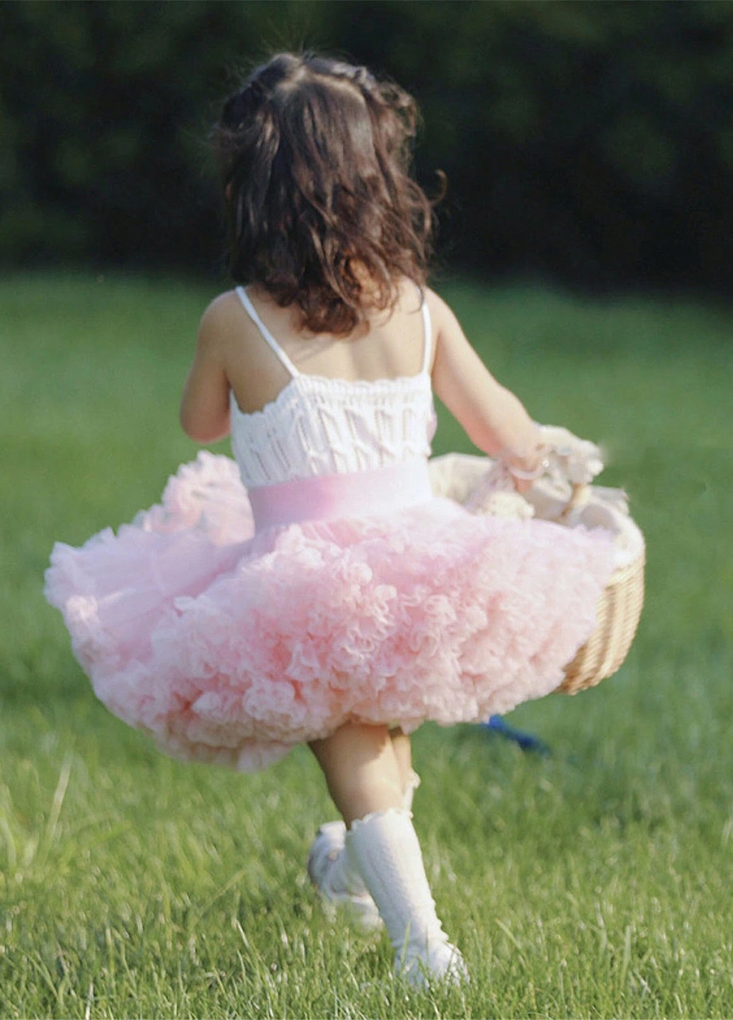 Светло-розовая праздничный однотонная юбка SHEIN пышная