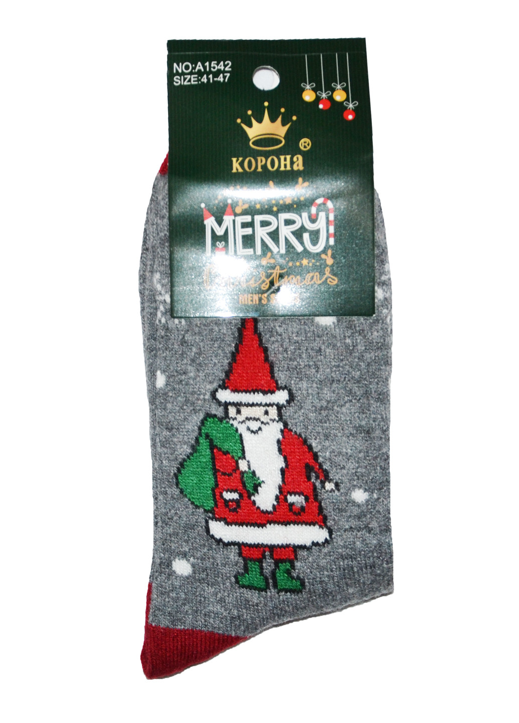 Шкарпетки Корона новорічні сірі повсякденні