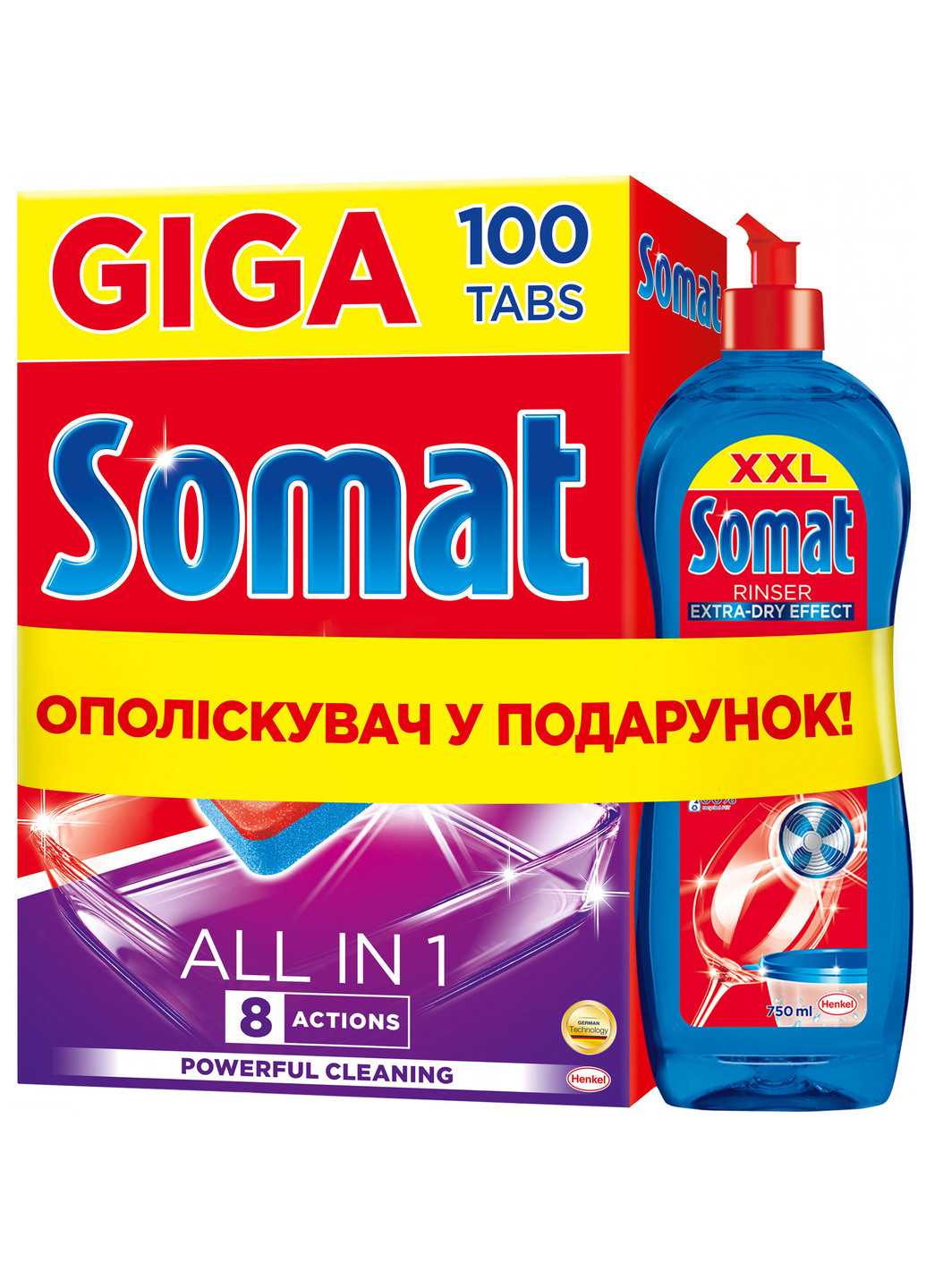 Набор All in one + Rinser 2 шт. (100 шт.+750 мл) Somat (199845732)