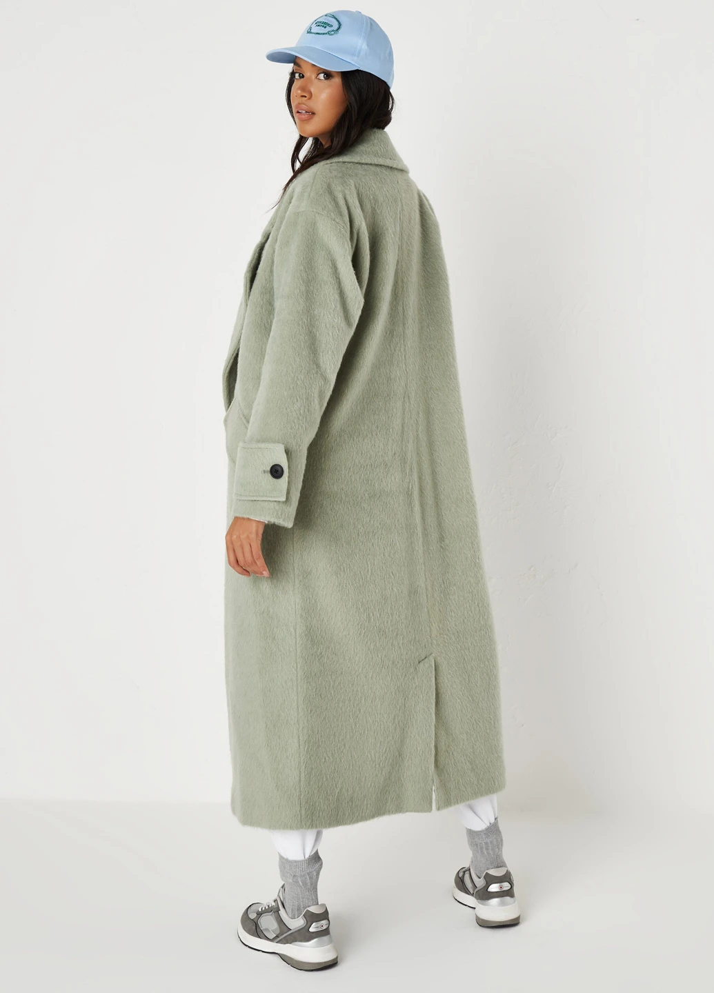 Оливкове демісезонне Пальто однобортне Missguided
