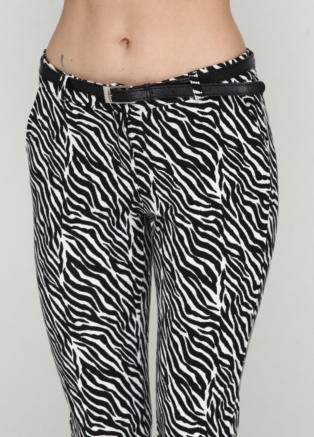 Черно-белые кэжуал демисезонные брюки LCK FASHION