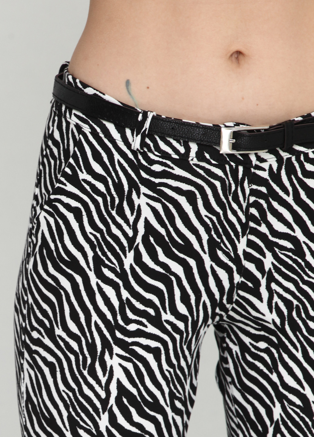 Черно-белые кэжуал демисезонные брюки LCK FASHION