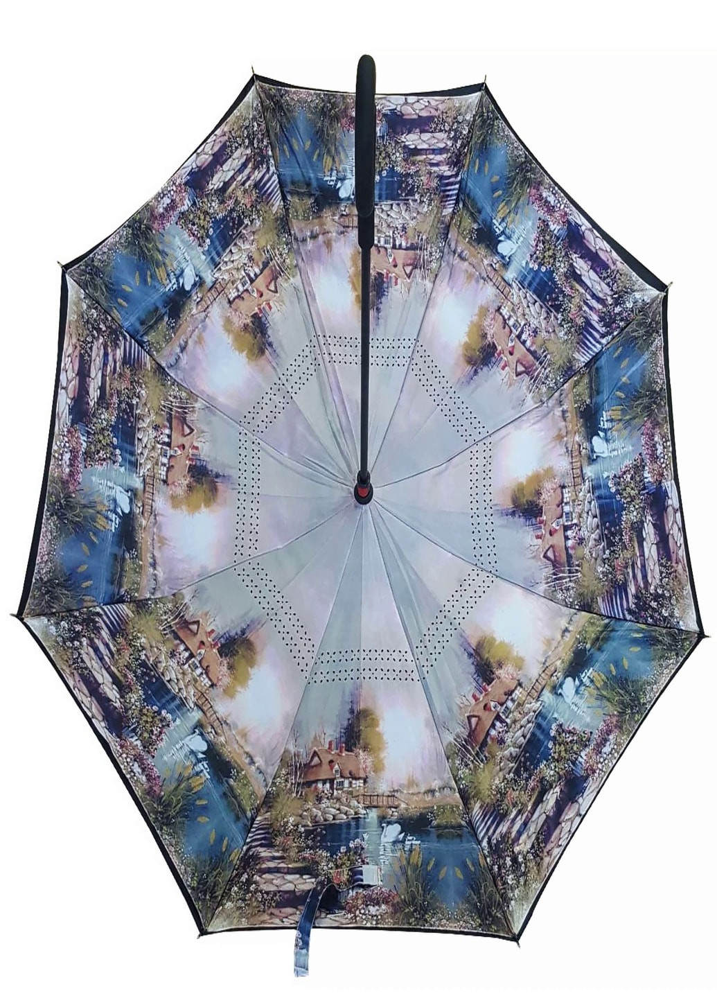 Розумна вдосконалена парасолька навпаки однотонна зворотна парасолька (44203165) Весняна Село Francesco Marconi (205436410)