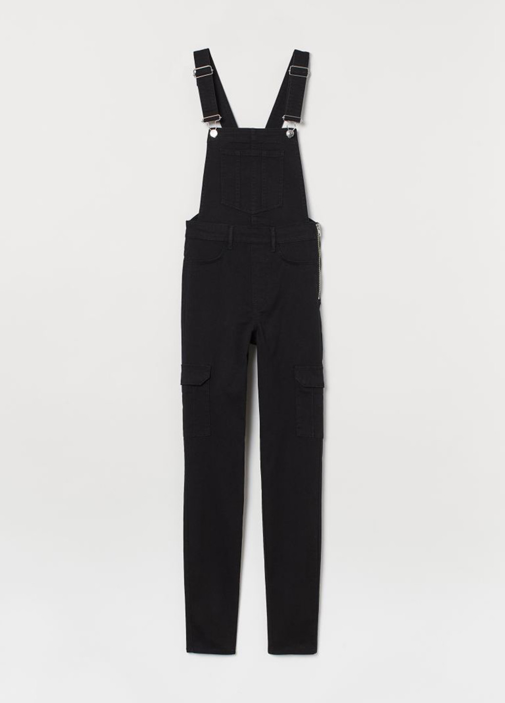 Комбинезон H&M комбинезон-брюки однотонный чёрный денил хлопок
