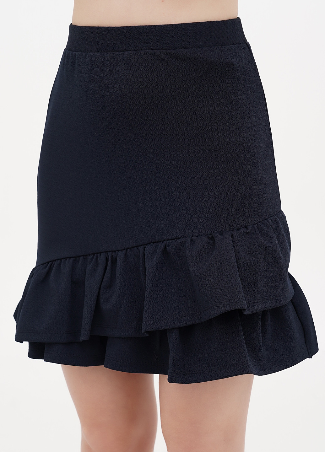 Темно-синяя кэжуал однотонная юбка Miss Poem а-силуэта (трапеция)