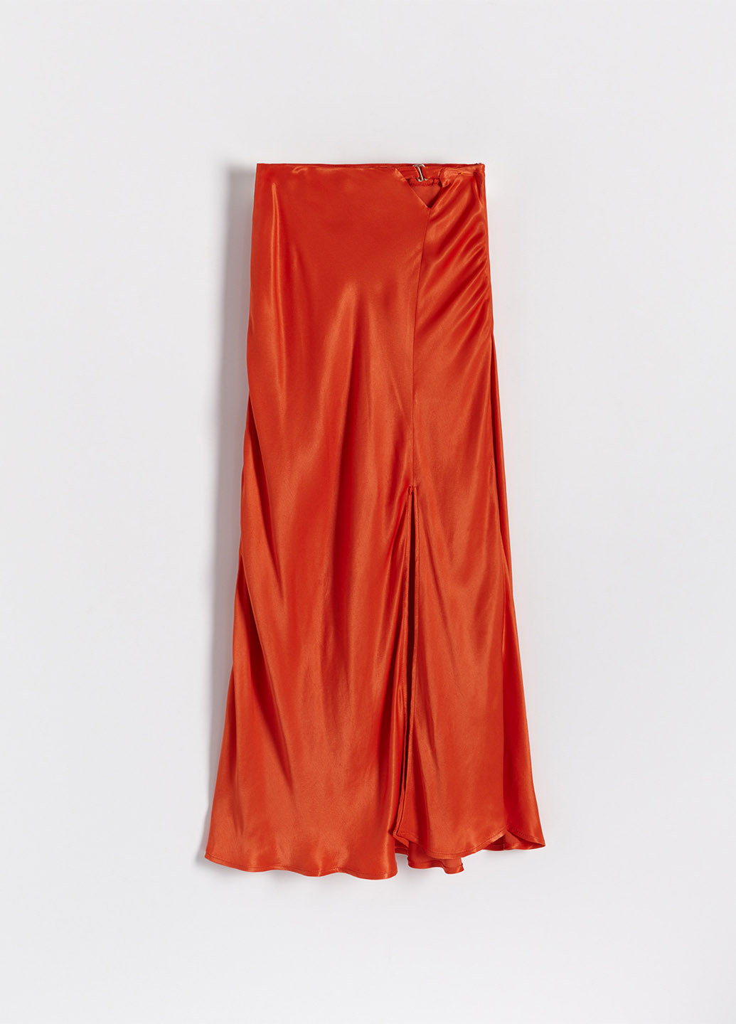 Оранжевая кэжуал однотонная юбка Reserved а-силуэта (трапеция)