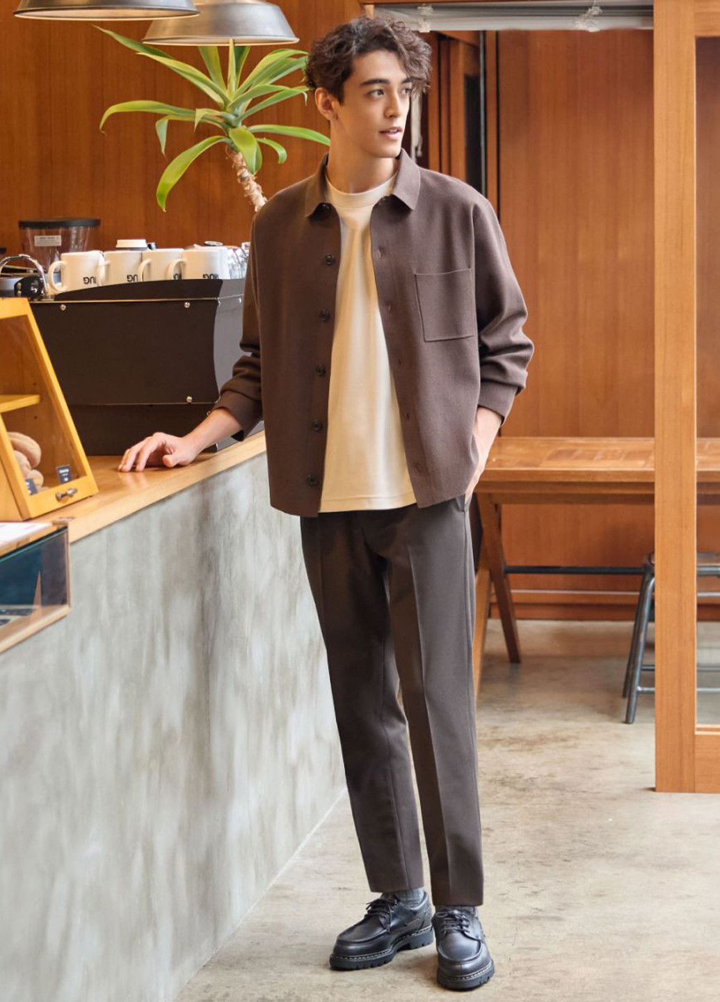 Коричневый демисезонный кардиган Uniqlo