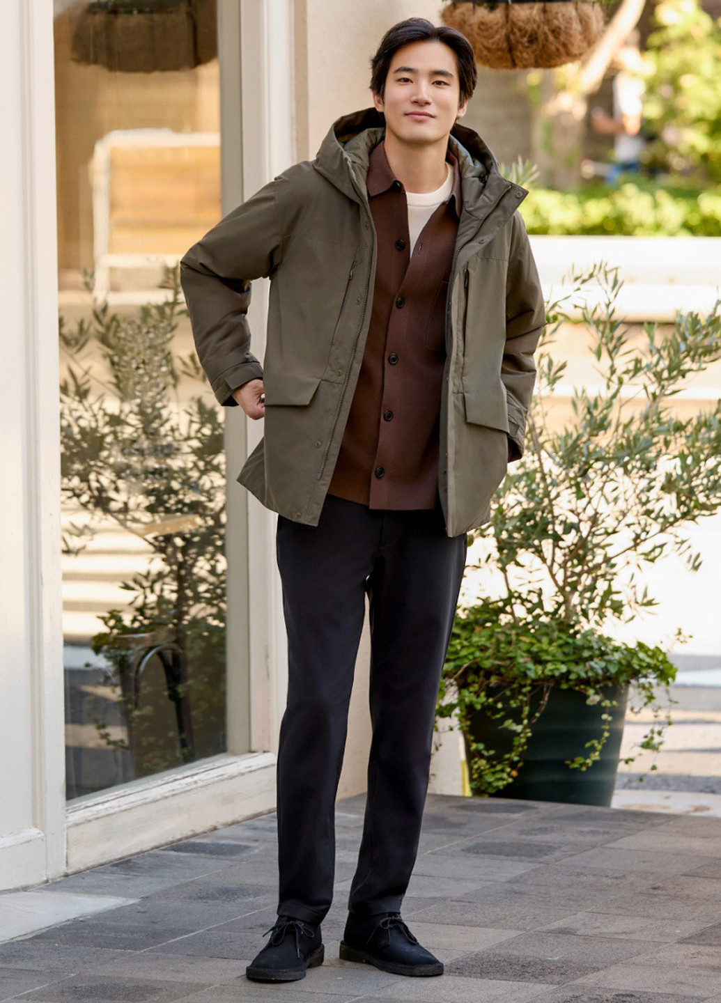 Коричневый демисезонный кардиган Uniqlo