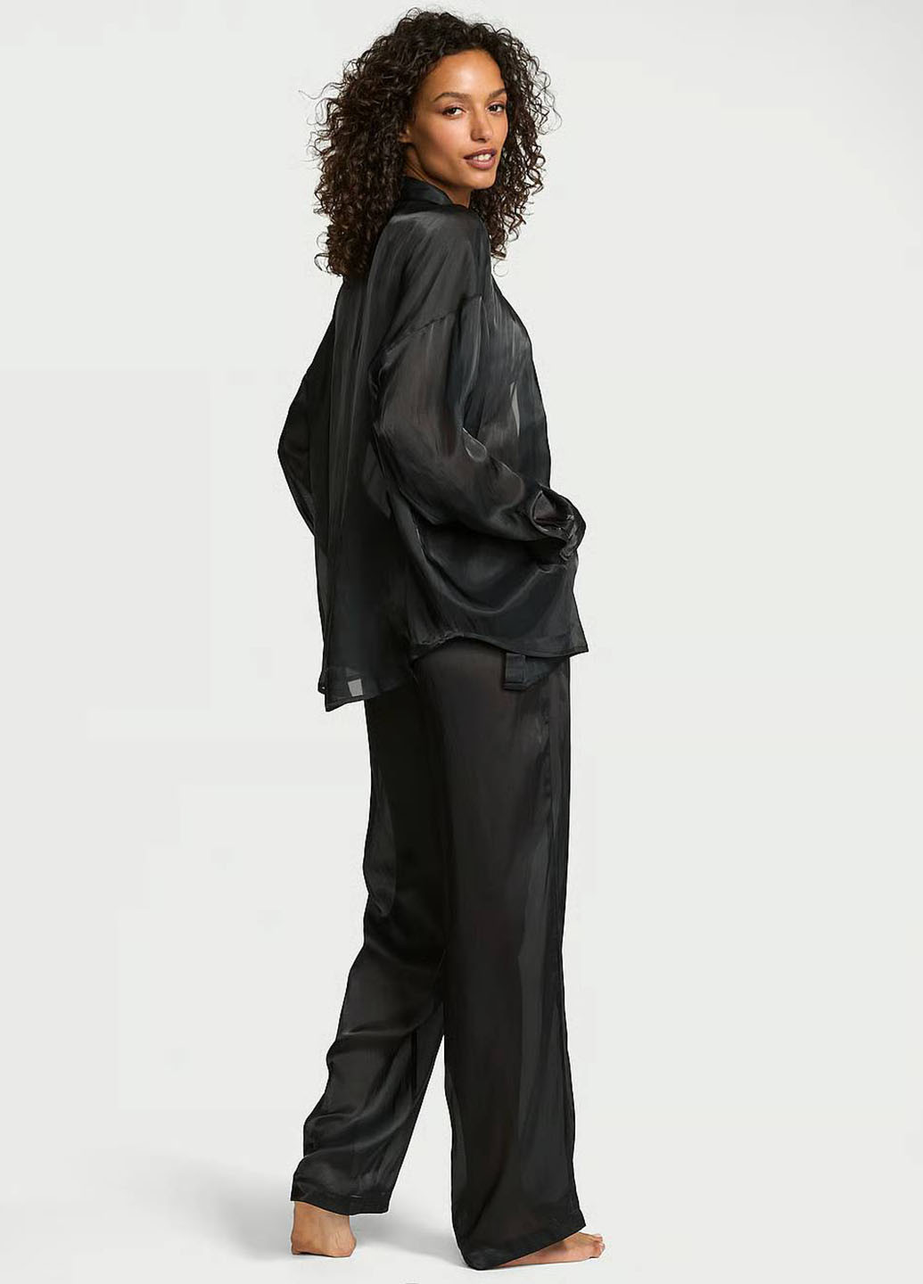 Чорна всесезон піжама (сорочка, штани) сорочка + брюки Victoria's Secret