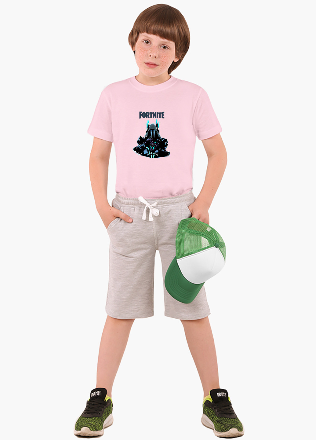 Рожева демісезонна футболка дитяча фортнайт (fortnite) (9224-1195) MobiPrint