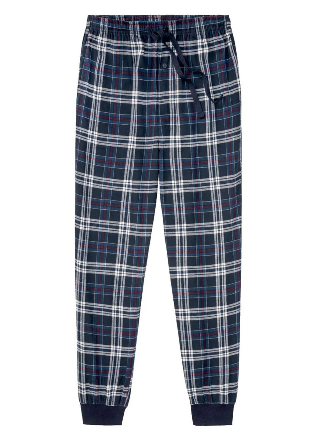 Пижама (лонгслів, штани) Livergy лонгслив + брюки клітинка темно-синя домашня трикотаж, бавовна