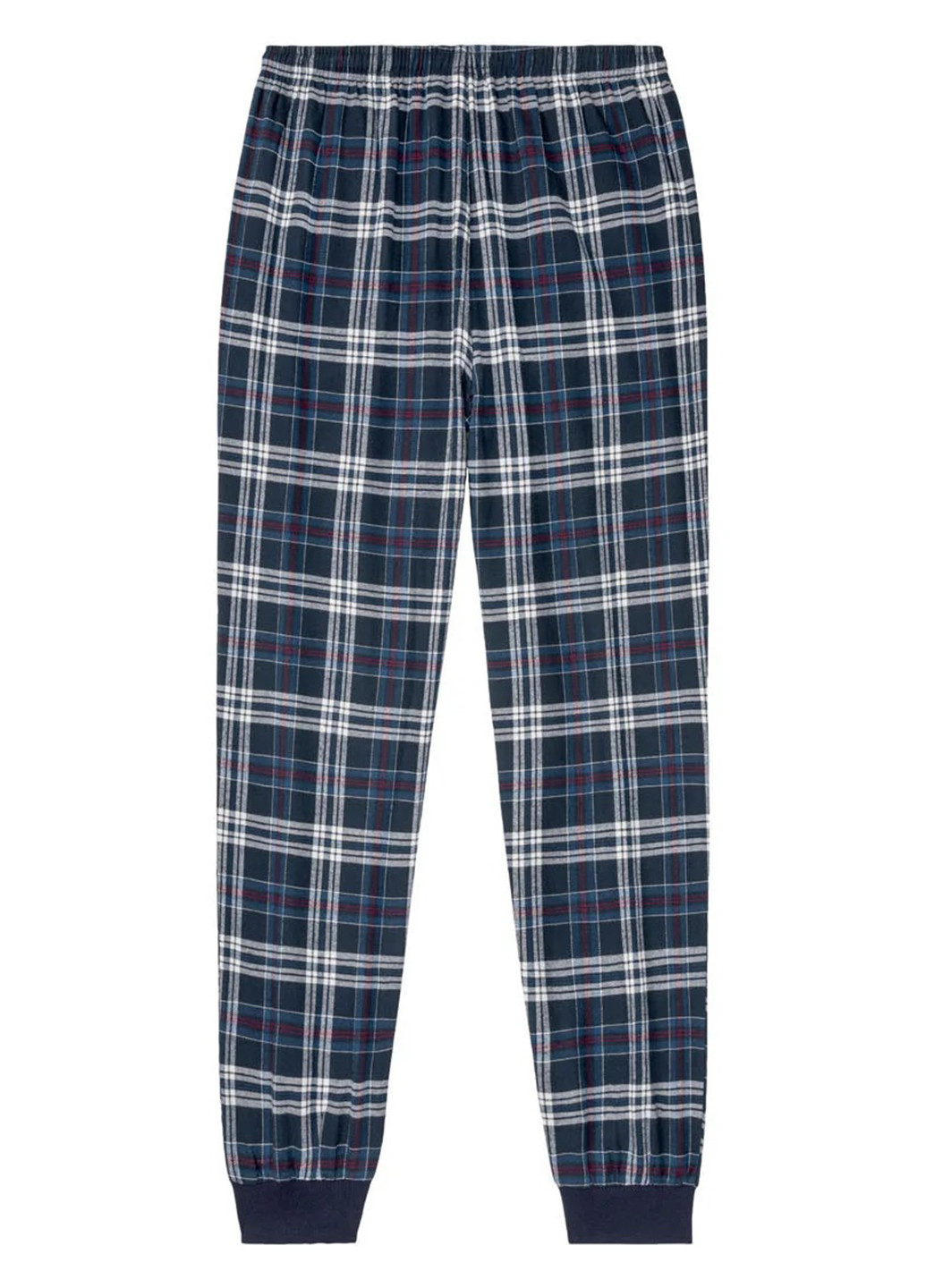 Пижама (лонгслів, брюки) Livergy лонгслив + брюки клетка тёмно-синяя домашняя трикотаж, хлопок