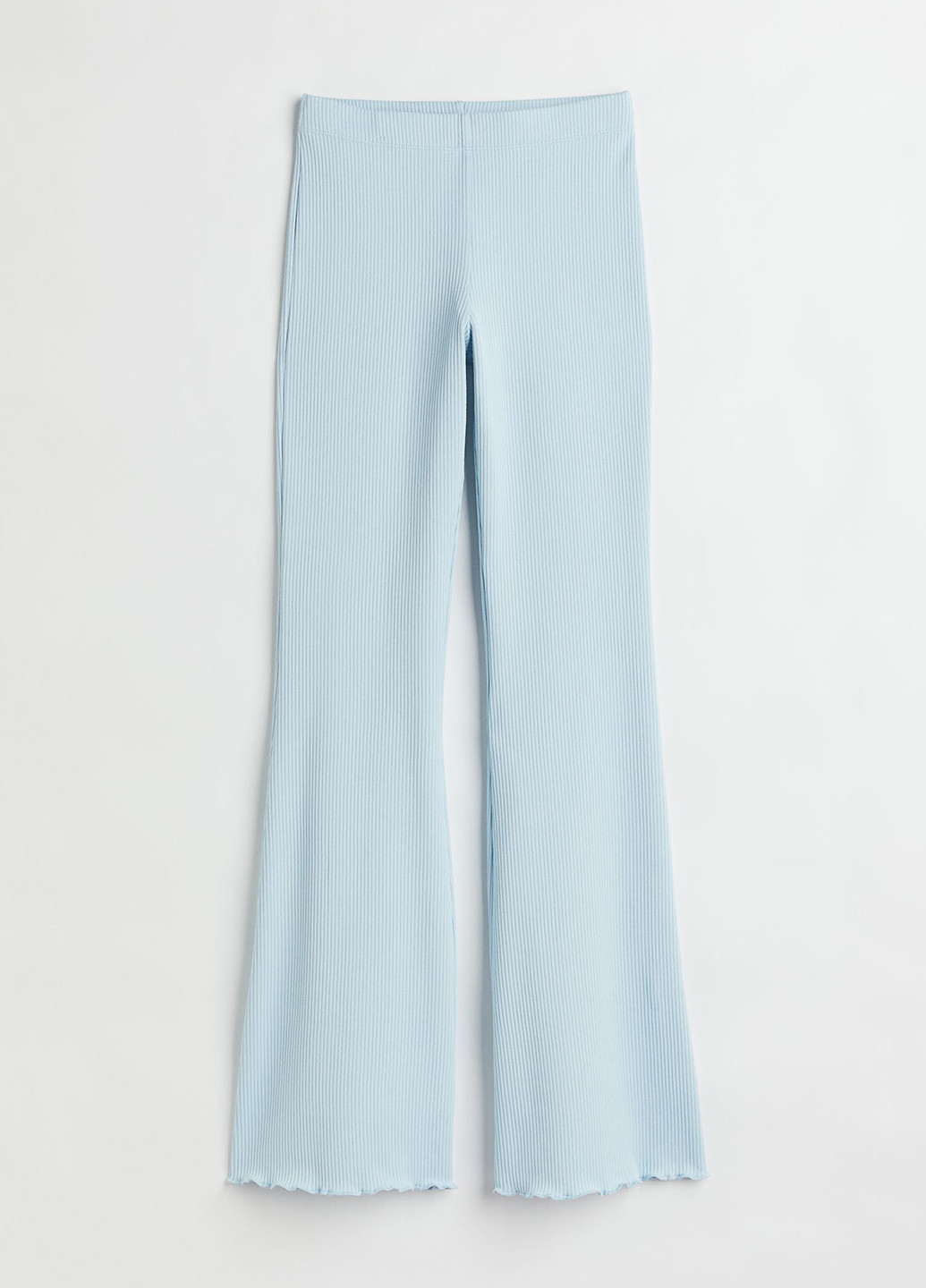 Голубые кэжуал демисезонные клеш брюки H&M