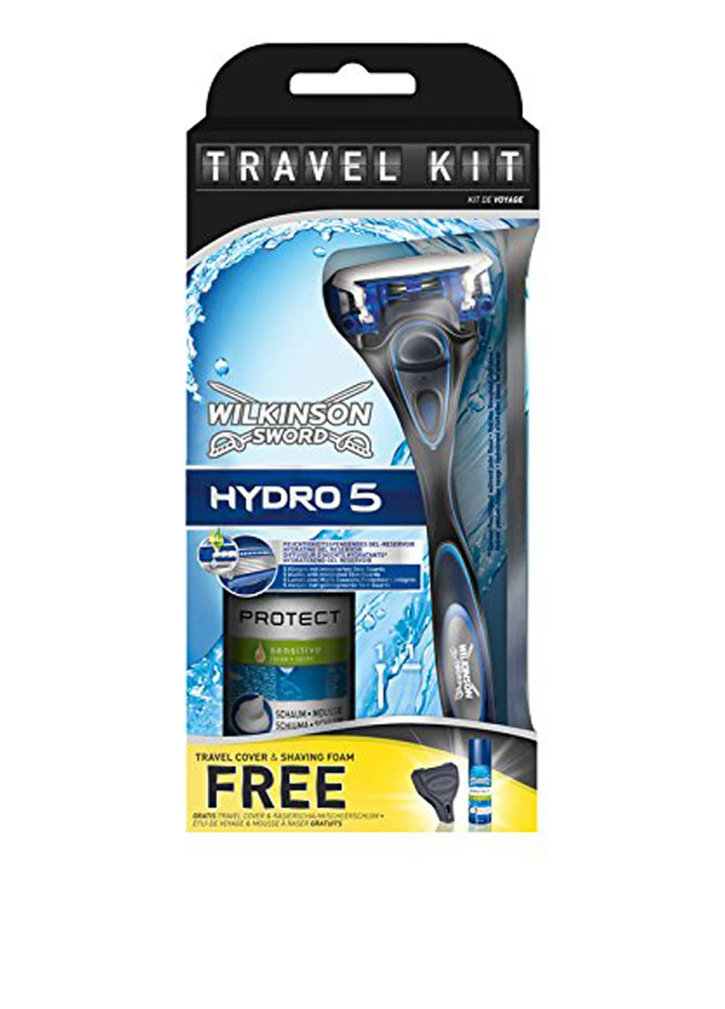 Набір для подорожей Hydro 5 Travel Kit 3 пр. (50 мл + 2 шт.) Wilkinson Sword - Schick (184346356)