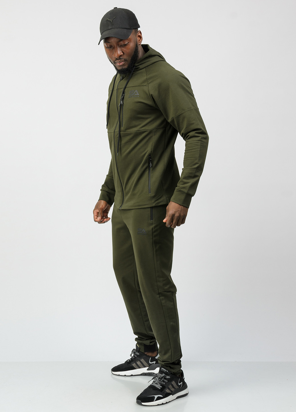 Оливковий (хакі) демісезонний костюм (толстовка, брюки) брючний SA-sport