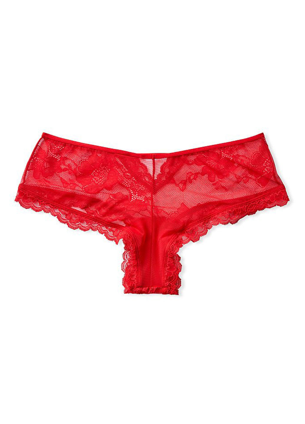 Трусы Victoria's Secret бикини однотонные красные повседневные полиамид, кружево