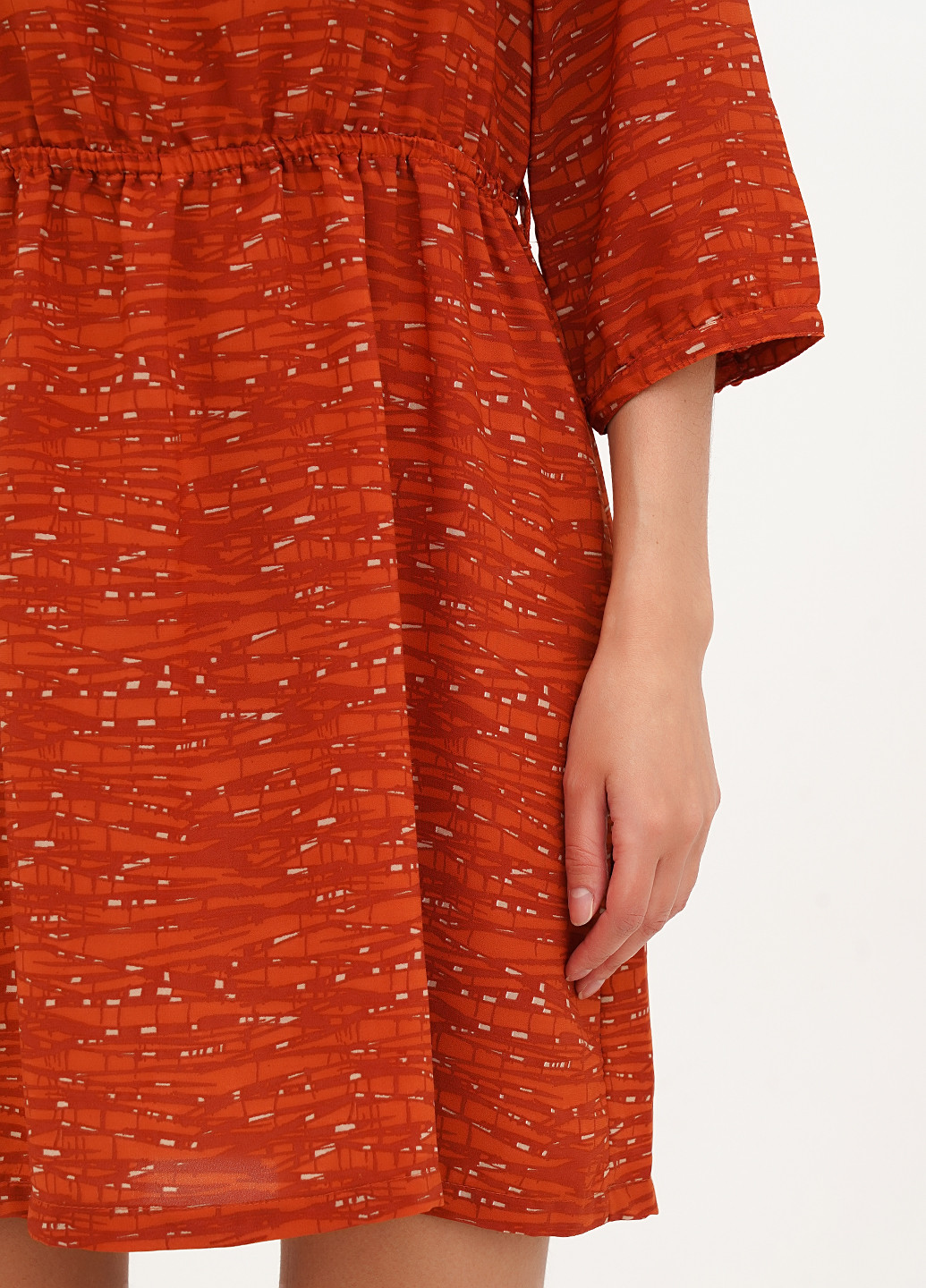 Медное кэжуал платье клеш Babylon с абстрактным узором