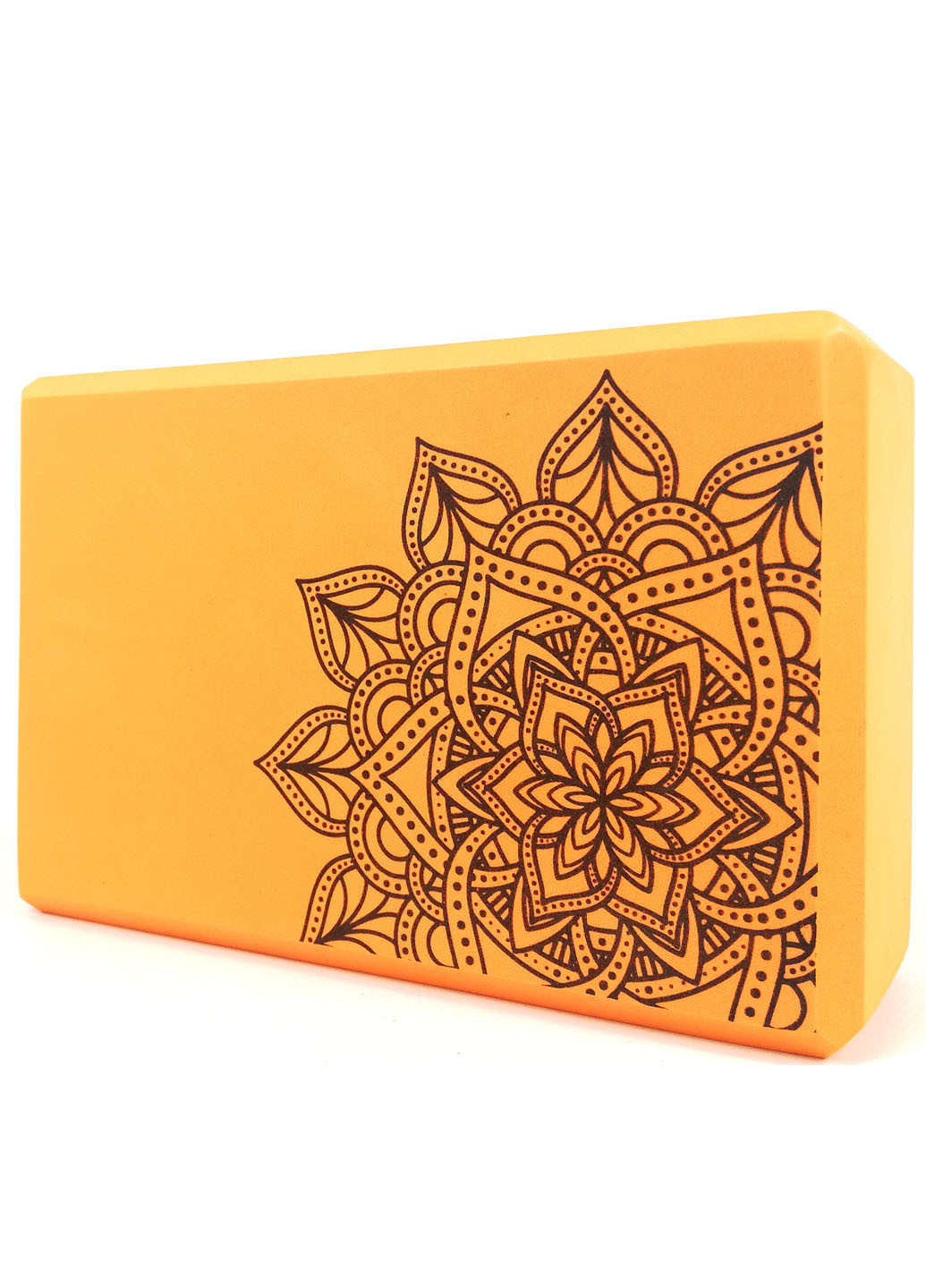 Йога блок EVA-Props оранжевый с узором (EF-YBMOR) (кирпич-кубик-пропс для йоги, фитнеса и стретчинга) EasyFit (236530211)