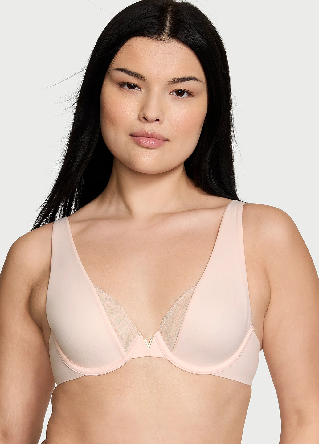 Пудровый демисезонный комплект (бюстгальтер, трусики) Victoria's Secret