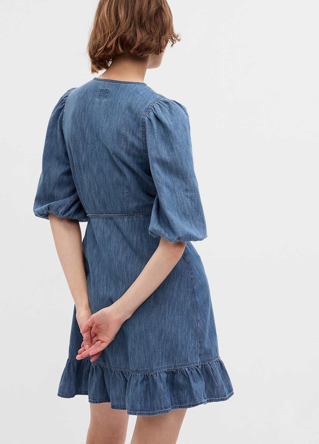 Синя джинсова сукня на запах Gap варенка