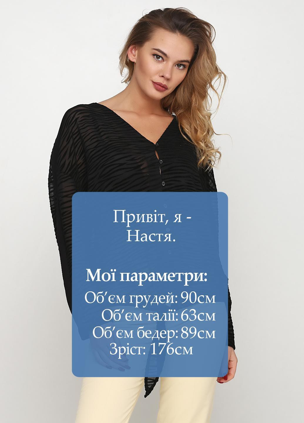 Черная демисезонная блуза luxury by new denmark
