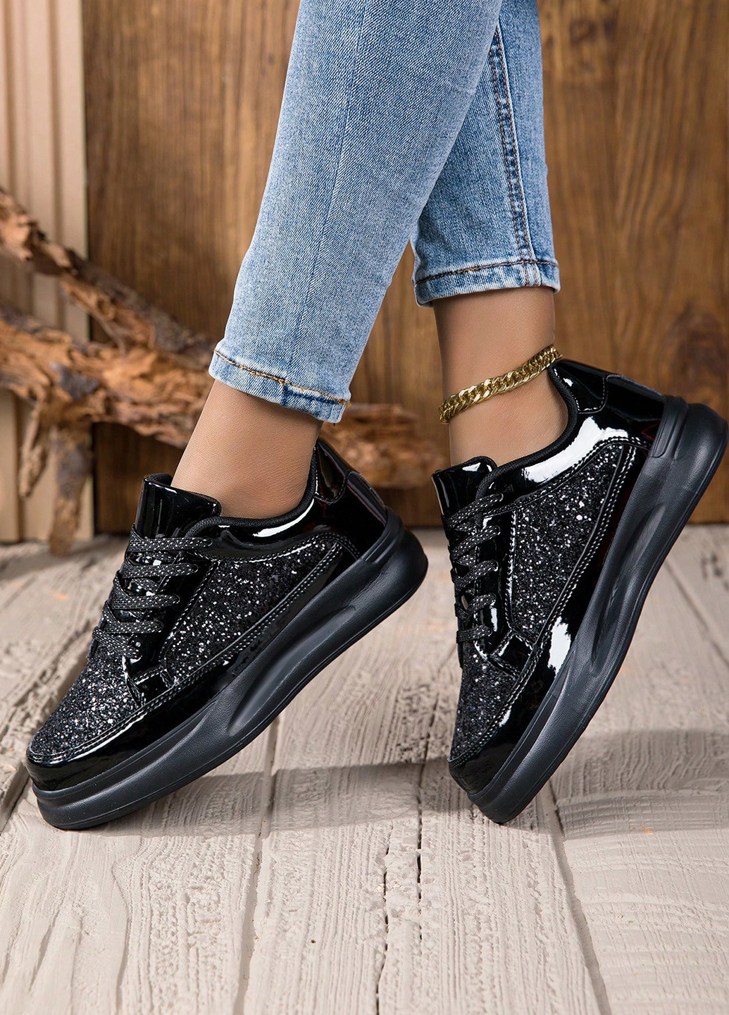 Кроссовки SHEIN чёрные демисезоны (342964972)