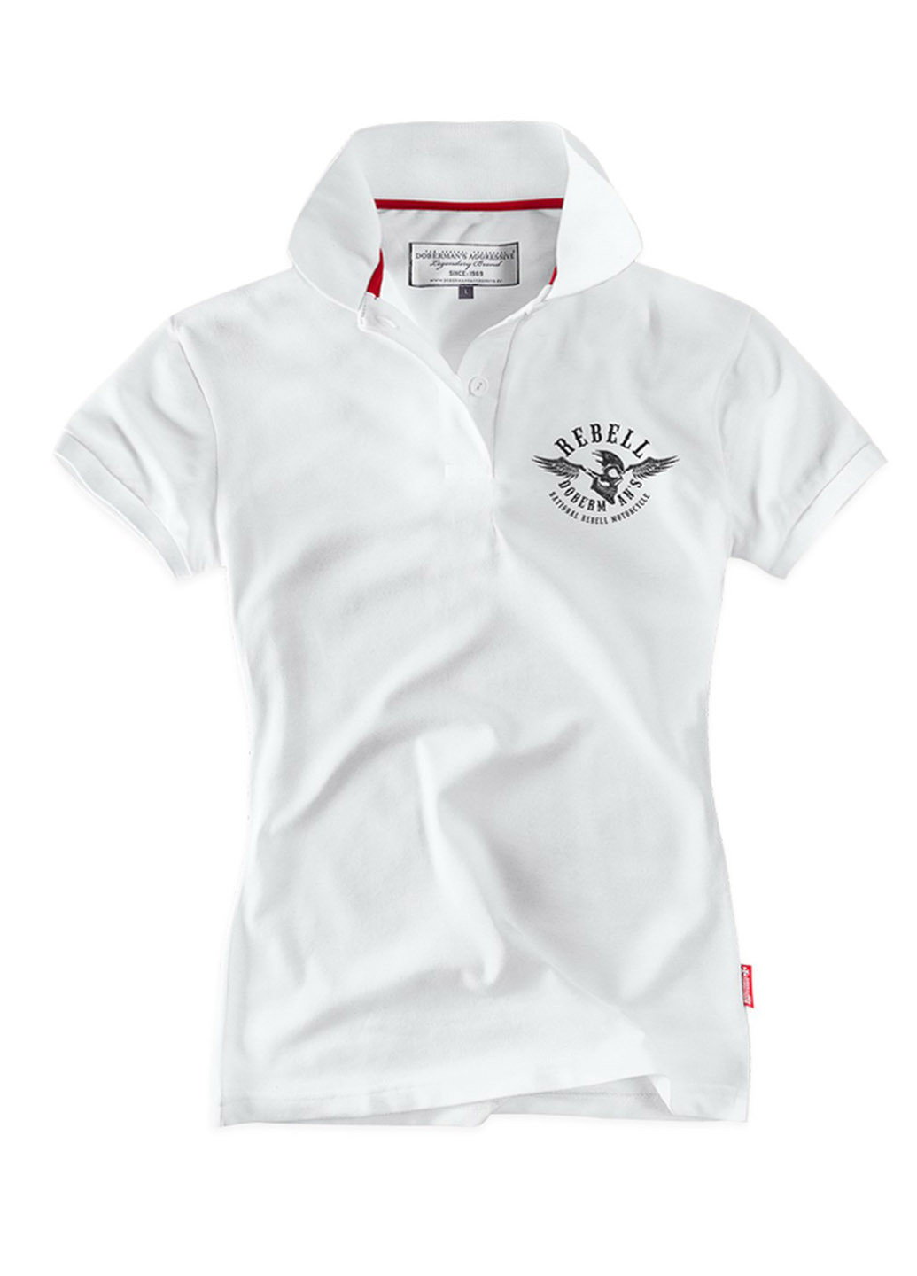 Белая женская футболка-футболка поло dobermans rebell tspd163wt Dobermans Aggressive