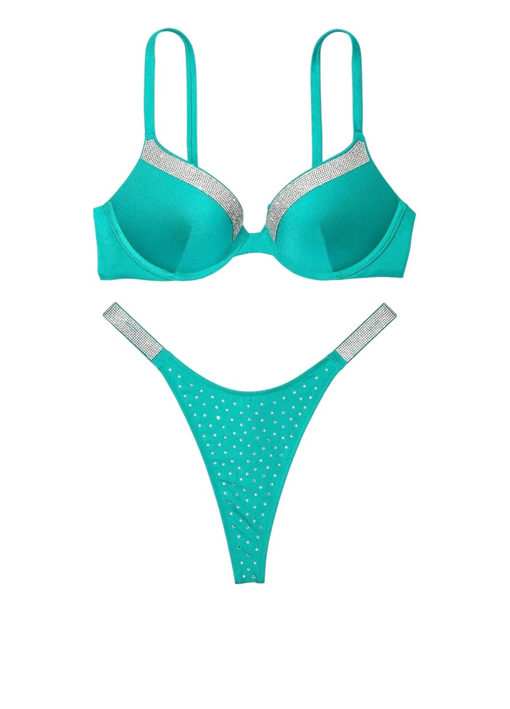 Бирюзовый летний купальник (лиф, трусики) бикини, раздельный Victoria's Secret