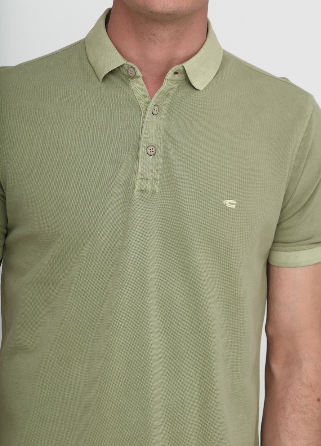Оливковая (хаки) футболка-поло для мужчин Camel Active однотонная