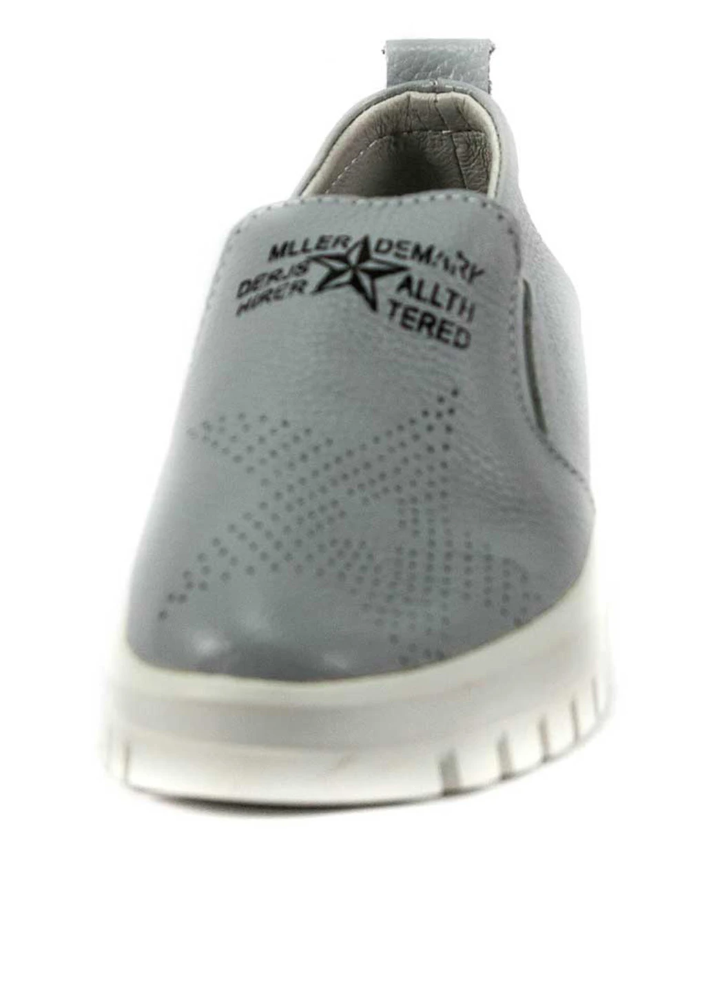Серые мокасины Allshoes с тиснением однотонные