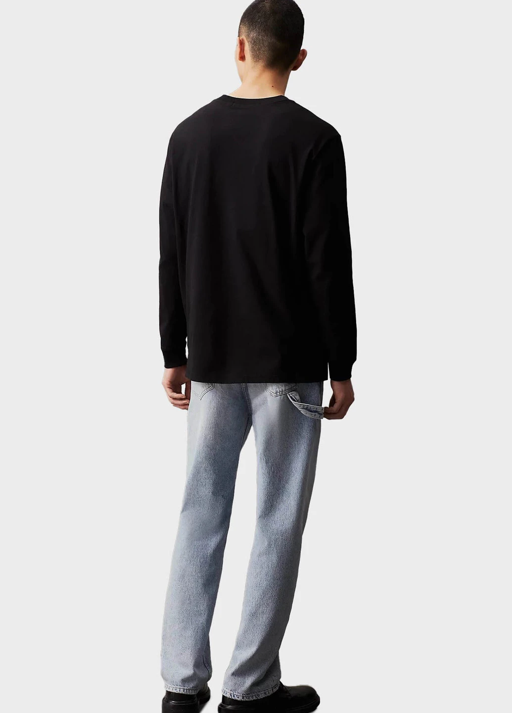 Черный демисезонный кэжуал лонгслив Calvin Klein Jeans с рисунком