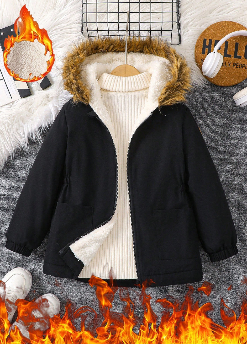 Черная демисезонная куртка SHEIN