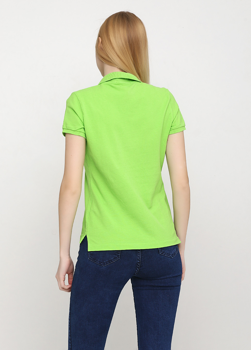 Салатовая женская футболка-поло Ralph Lauren однотонная
