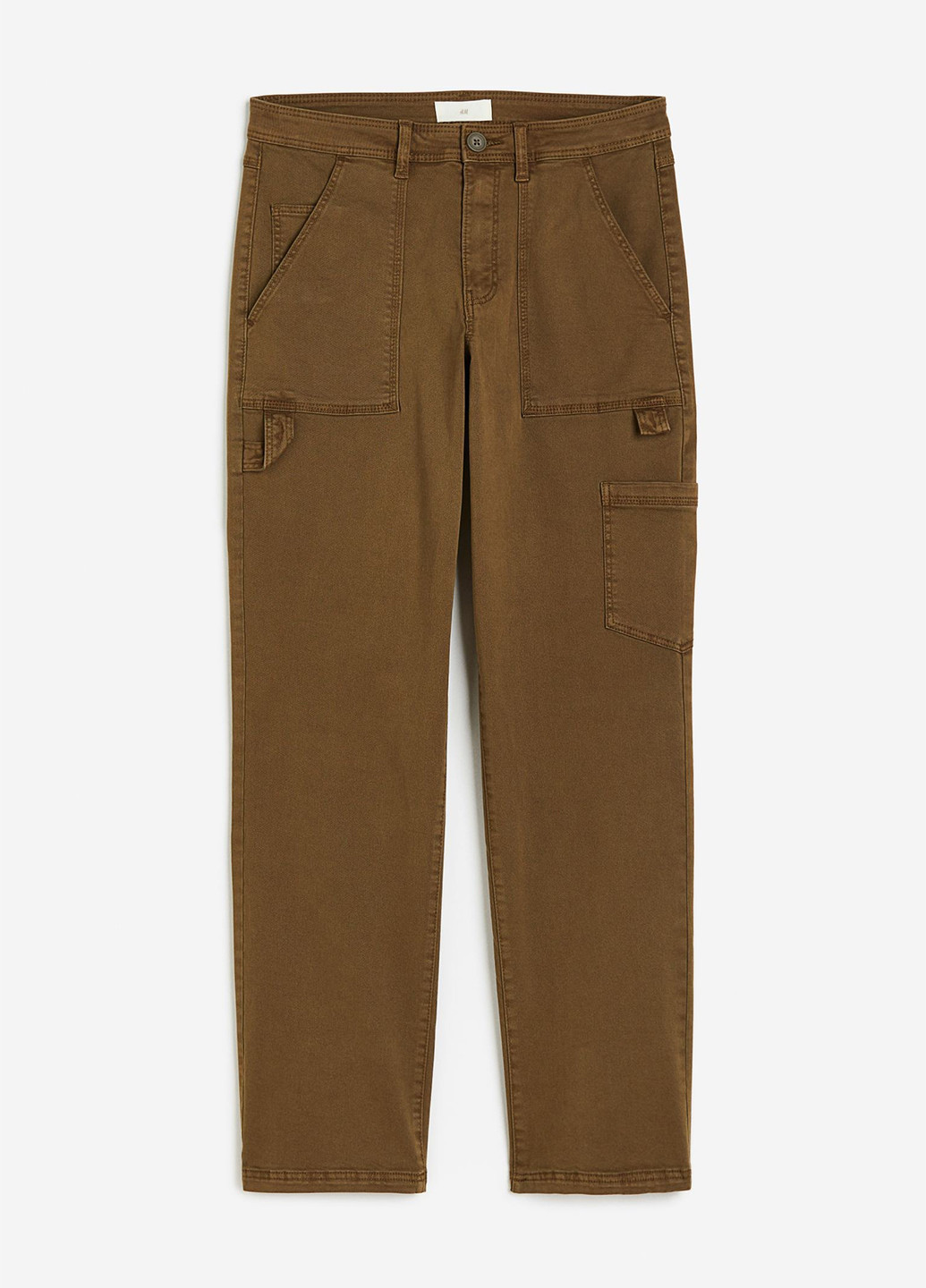 Коричневые кэжуал демисезонные карго брюки H&M