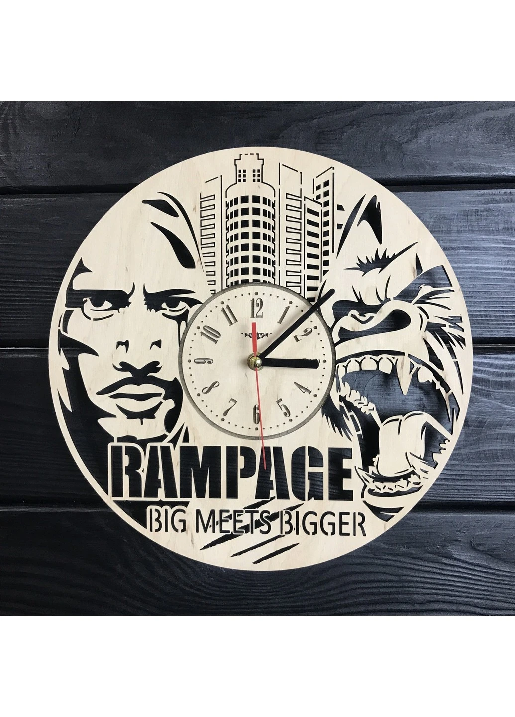 Круглые дизайнерские деревянные часы «Rampage» 7Arts (253566659)