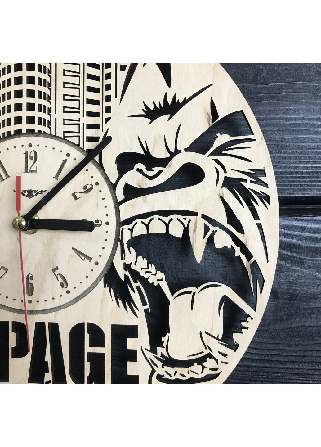 Круглые дизайнерские деревянные часы «Rampage» 7Arts (253566659)