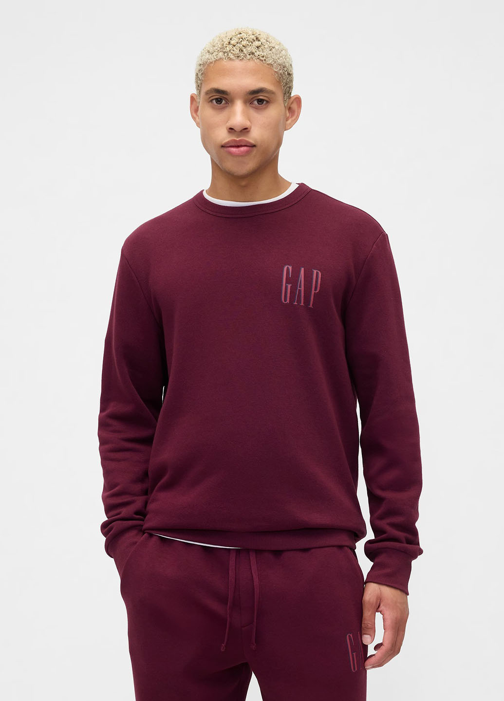 Бордовый свитшот Gap логотип без декора (366808672)