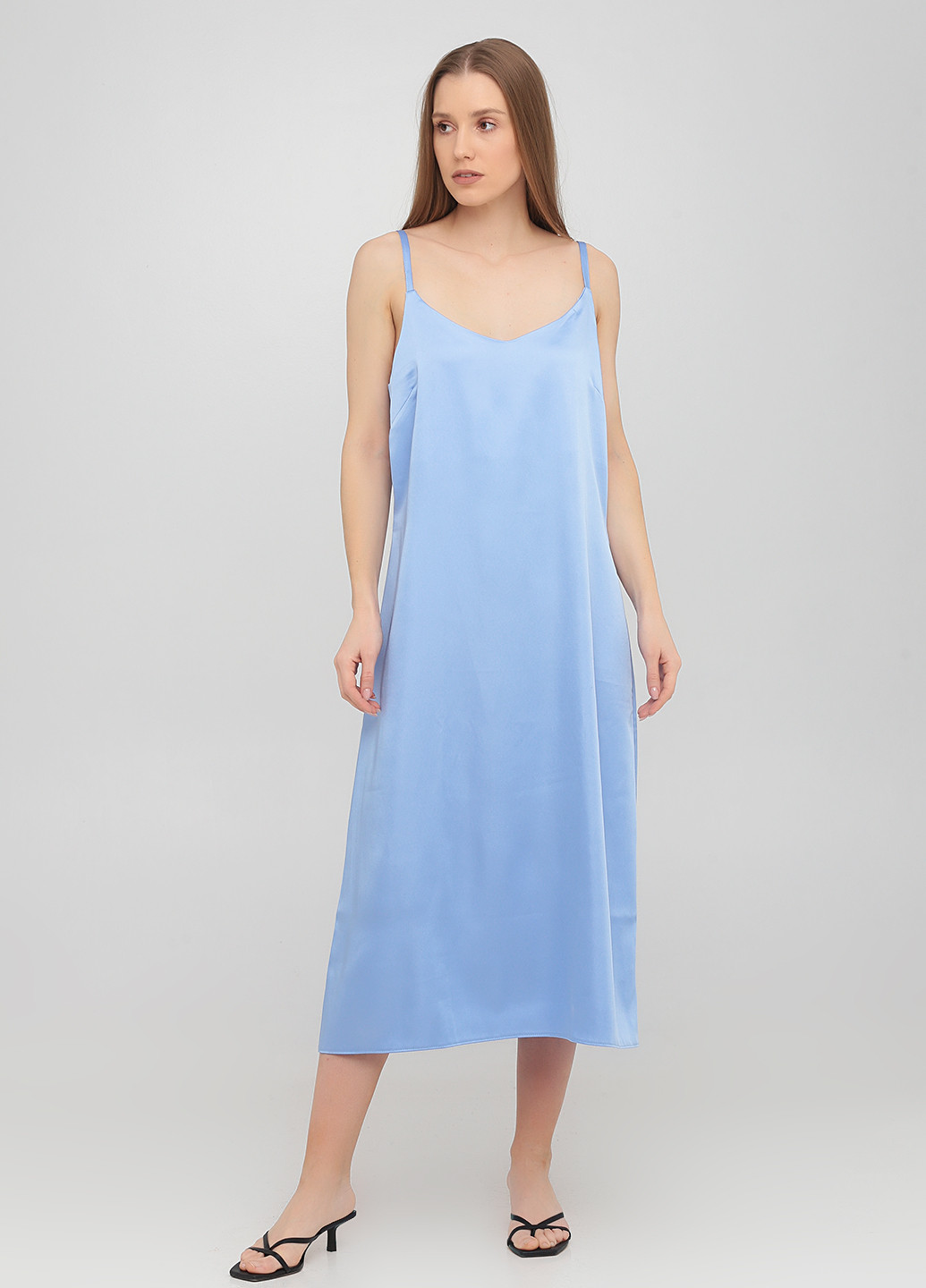 Голубое коктейльное платье платье-комбинация Kristina Mamedova однотонное