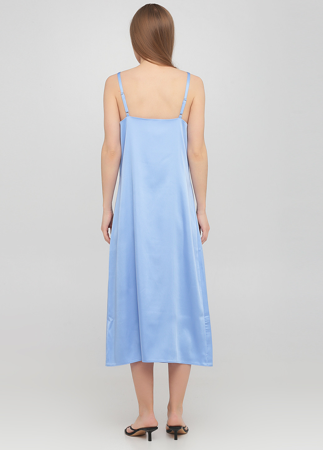 Блакитна коктейльна сукня сукня-комбінація Kristina Mamedova однотонна