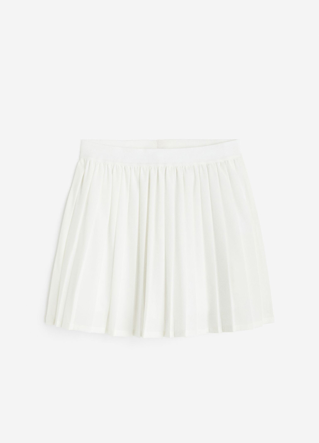 Белая спортивная однотонная юбка H&M плиссе