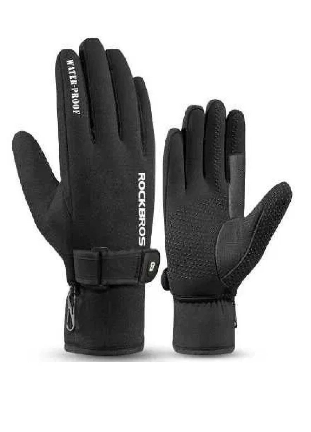 Велоперчатки универсальные непромокаемые велосипедные перчатки теплые полиэстер (473088-Prob) S Черные Unbranded (253866141)