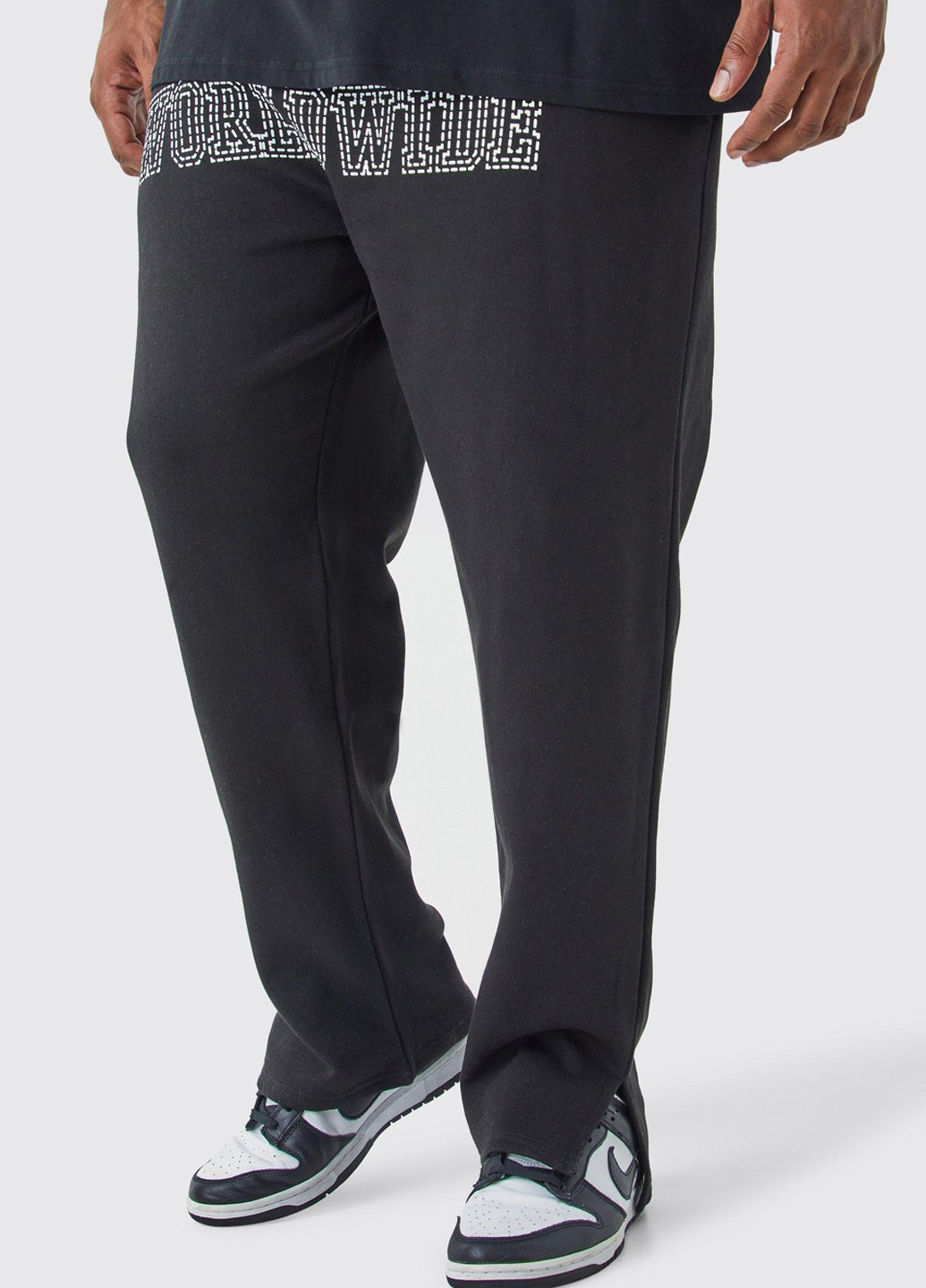 Черные спортивные демисезонные зауженные брюки Boohoo