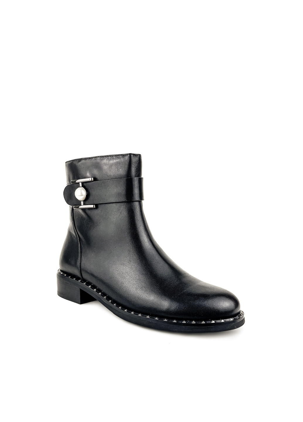 Осенние ботинки демисезонные женские черные на небольшом каблуке Brocoli